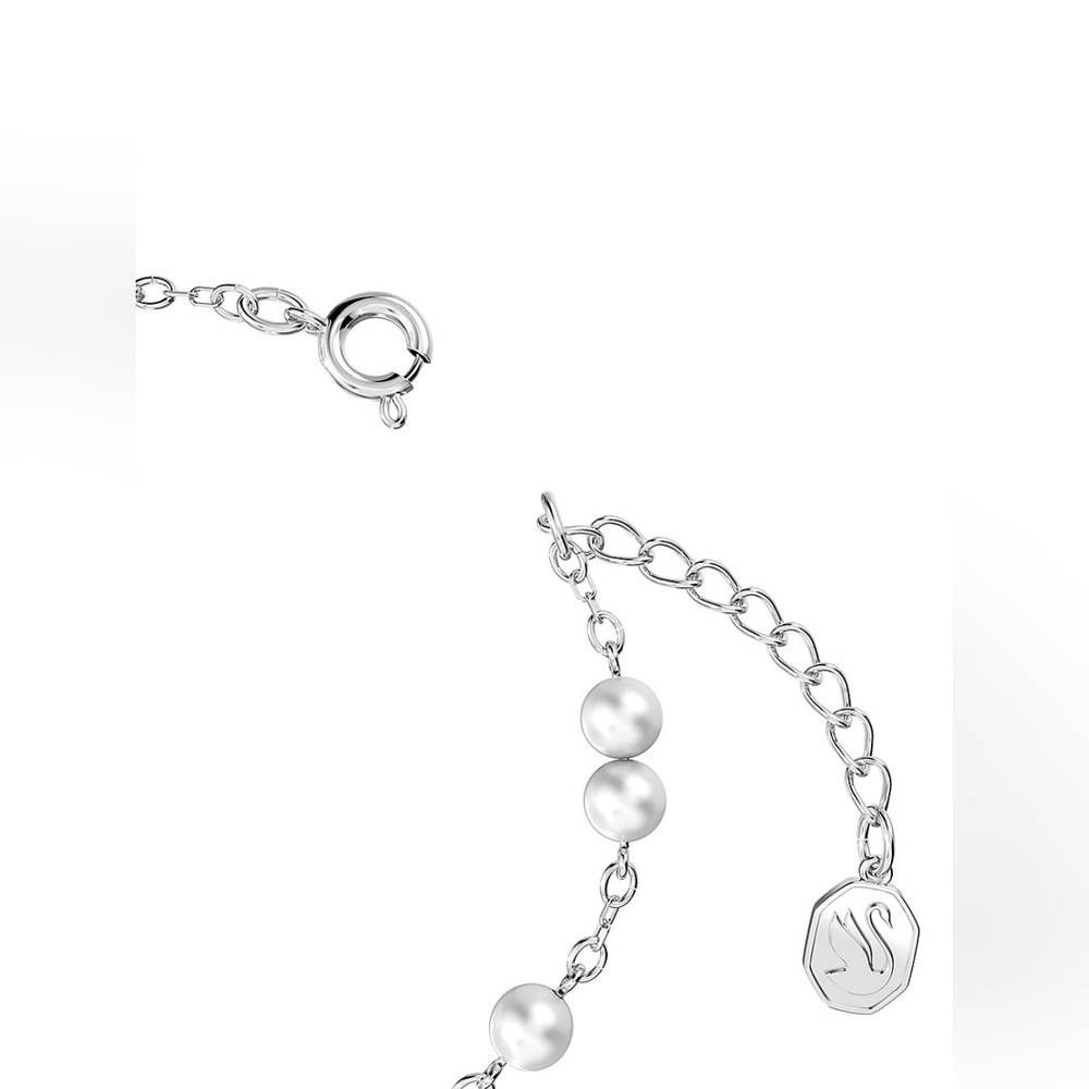2X HP. Swarovski Stella Star Crystal Faux Pearls & Rhodium-Plated Bracelet - Picture 2 of 7